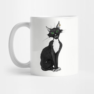 Green Eyed Creepy Cat Mug